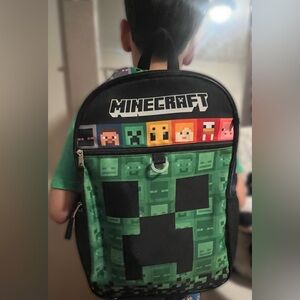 Minecraft Kids Backpack with Creeper Design - Green